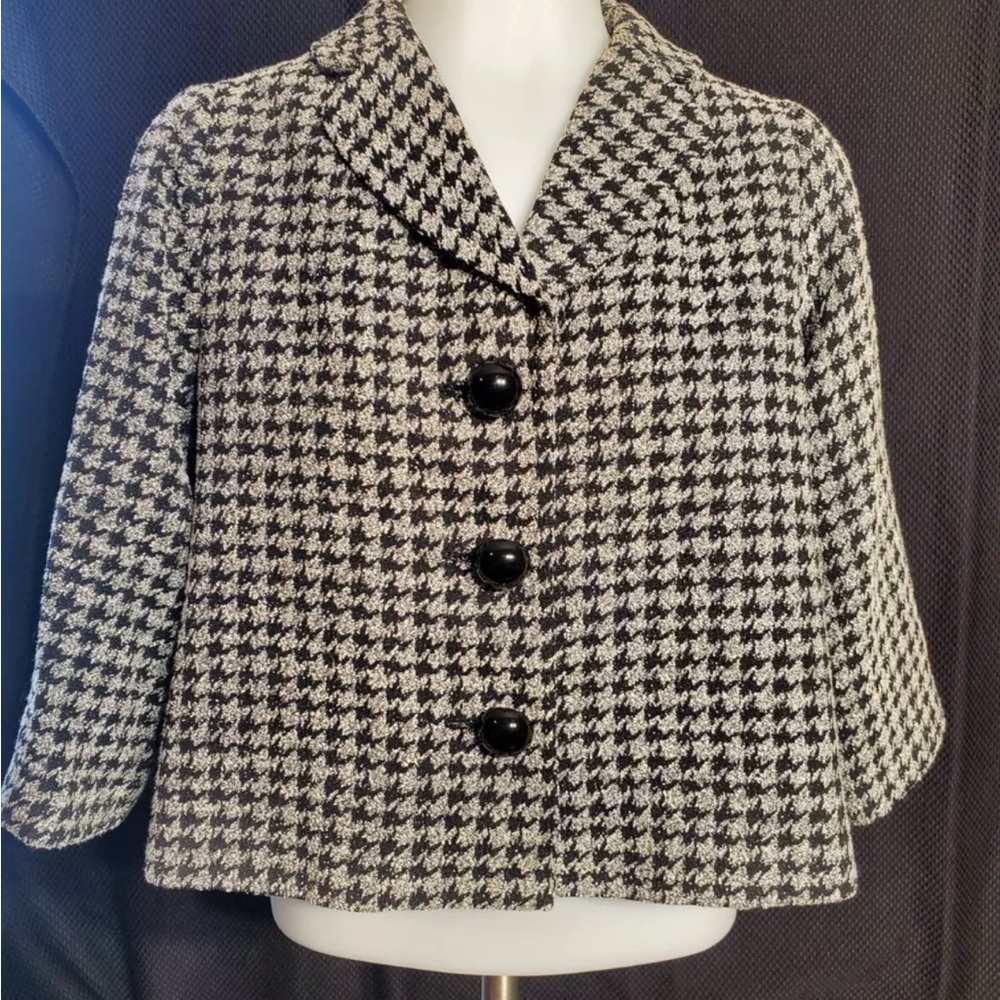 JULIAN TAYLOR Gray HOUNDSTOOTH Blazer Jacket